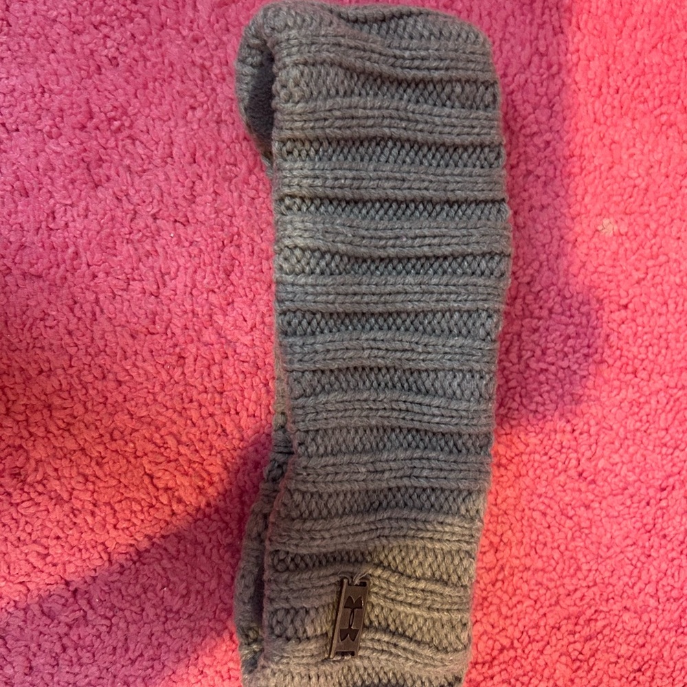 Under Armour Gray Ribbed Knit Headband Warm